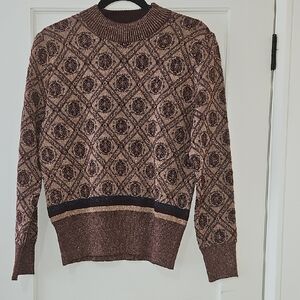 Katie K Women's Geometric Burgundy Sweater